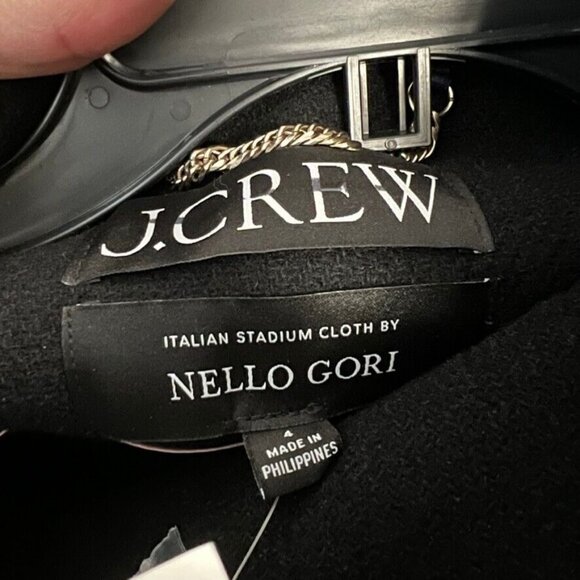 J.Crew Womens $375 Villa Coat Italian Wool Black Size 4 BA538 - Picture 10 of 10